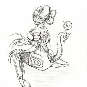 Sketch of Lizard Girl