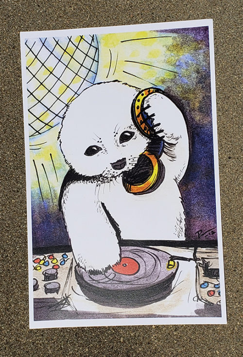 Photo example of a large print of the Stop Clubbing, Baby Seals art print.
